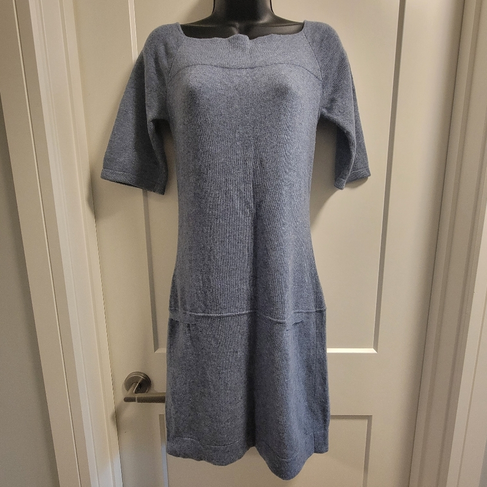 Vintage Style Dusty Blue Sweater Dress